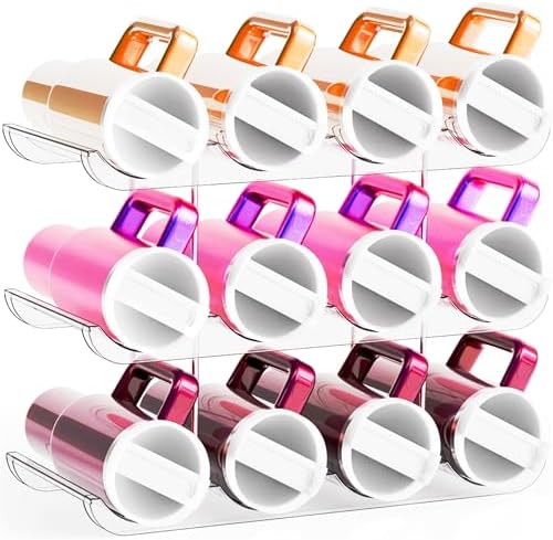 Yieach 3 Tier Stackable Water Bottle Organizer for Cabinets 40 oz