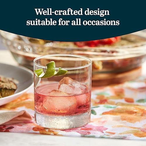 Libbey Heavy Base Rocks Cocktail Glasses Set, Clear Whiskey Glasses