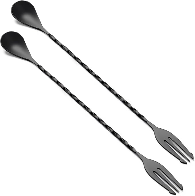 BRIOUT 2 Pcs Bar Spoon, 12 Inches Long Handle Drink Stirrer, Stainless Steel by Briout