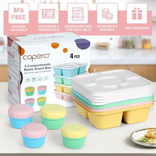 Caperci Original Lunchable Snack Containers for Kids & Adults