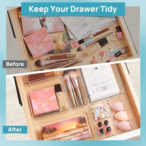 Vtopmart 4 Pack Bathroom Storage Organizer and 28 PCS Clear Plastic