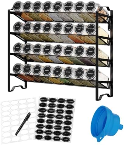 Simple Trending 4-Tier Spice Rack Organizer, Spice Rack with 32 Empty