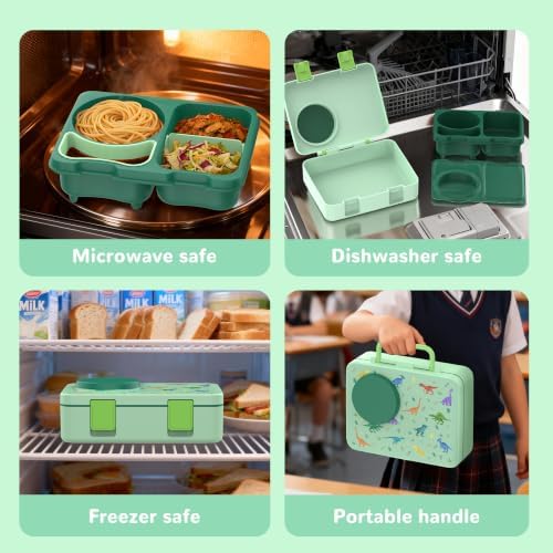 Bento Box for Kids, Leakproof Kids Lunch Box with 8.5OZ Thermo Food