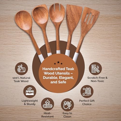 6-Piece Acacia Wood Cooking Utensil Set by INANOSA