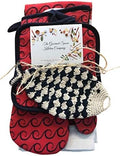 Nautical Beach Ocean Kitchen Towel Set with 2 Dish Towels, 2 Quilted