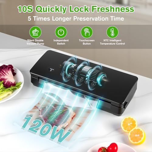 120W Power Vacuum Sealer for Food with 5 Molds