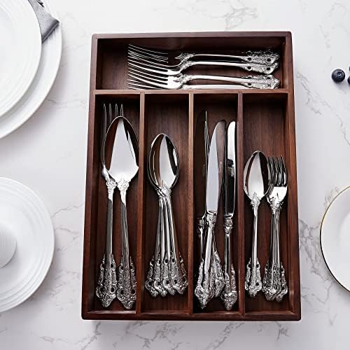 KEAWELL Luxury 45-Piece 18/10 Stainless Steel Flatware Set (Silver)
