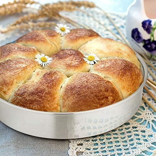 E-far 91⁄2 Inch Cake Pan Set of 2, Stainless Steel Round Cake Baking