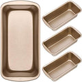 Patelai 4 Pack Small Loaf Pans for Baking Bread(Gold,7.7 x 3.7 In)