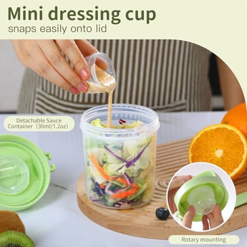 LUXEAR 31oz 2-Layer Yogurt Parfait Containers with Lids, 2 Pack