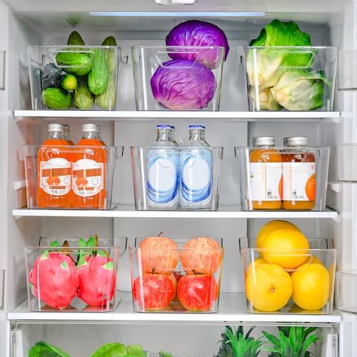Clear Plastic Storage Bins - 12 Pack Pantry Organizers and