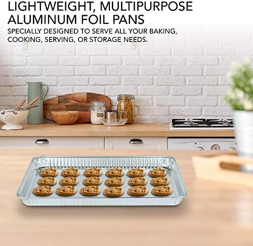 Stock Your Home Aluminum Pans - 15 Pack Disposable Aluminum Foil Trays