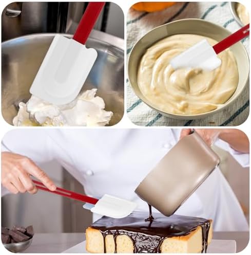 4 Pcs 14 Inch Silicone Spatulas High Temp, 500°F Heat Resistant