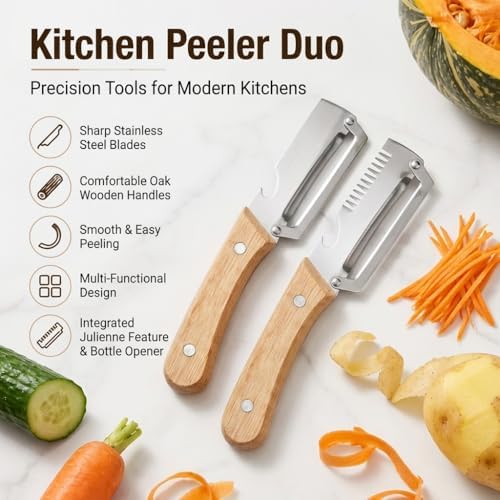 Multifunctional Vegetable Peeler Set, 2 Pack Ultra Sharp Stainless