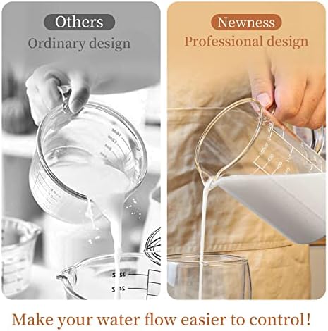 Newness Glass Measuring Cup with Handle, 500 ML (16 Oz, 2 Cup)