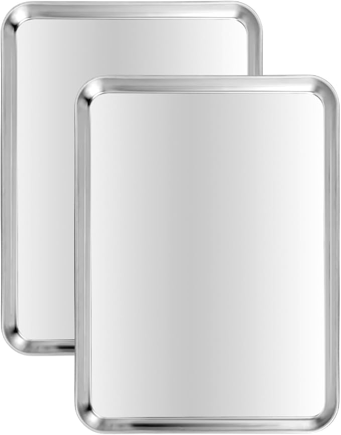 Stainless Steel Baking Sheet Set of 2, Cookie Sheet Baking Sheet Pan by Kichwit