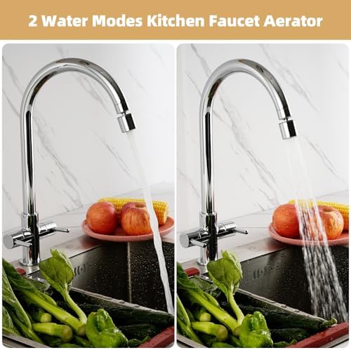 Hibbent 2-Mode Faucet Aerator, Chrome