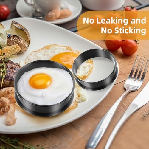 RICHSC-PAN Crumpet Rings, 16Pack Nonstick English Muffin Ring.