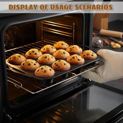 2 Pack 12 Cups Muffin Pan Mini Nonstick Cheesecake Pans Carbon Muffins