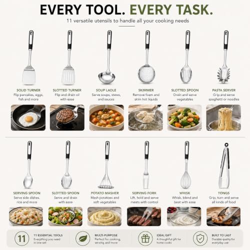 11-Piece Stainless Steel Kitchen Utensil Set