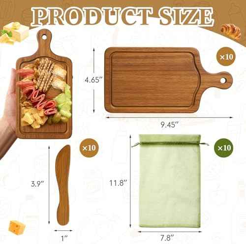 Nuenen 10 Pcs Small Charcuterie Boards Gift Bulk
