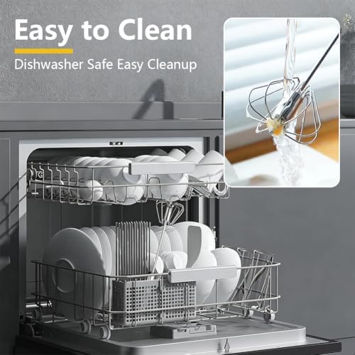 Stainless Steel Semi-Automatic Egg Whisk, Rotary Whisk Blender (Combo)