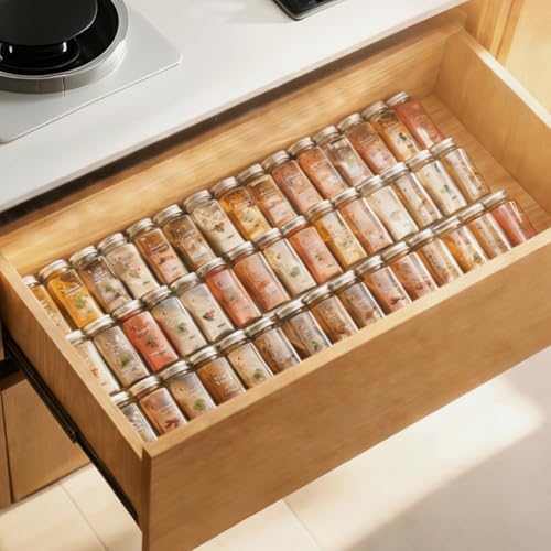 UFORU Acrylic Drawer Spice Organizer 8 Pack,Expandable 11‐22" Tray