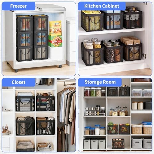 Aokeyee 4 Pack Large Deep Freezer Organizer Bins