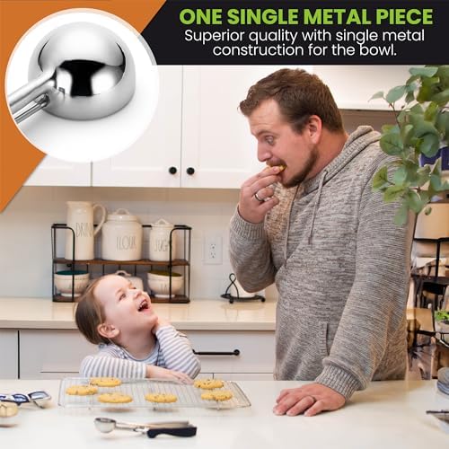 Spring Chef Large Stainless Steel Cookie Scoop, #20, 2.93 Tablespoon