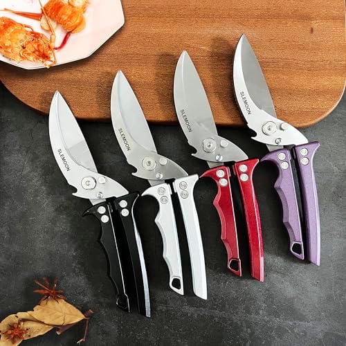 Heavy Duty Kitchen Shears for Food,Burgundy Kitchen Scissors