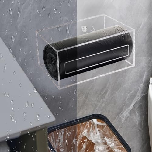 Trash Garbage Bag Roll Holder Dispenser Wall Mount Acrylic Storge