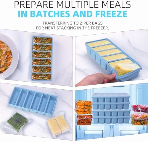 1/2 Cup Silicone Freezer Tray With Lid - Silicone Freezer Molds 2-Pack