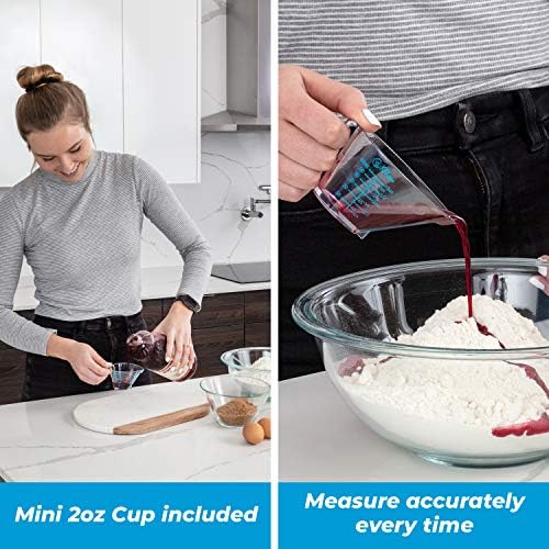 Liquid Measuring Cups with Spouts, 4-Piece Angled Plastic Set, 1 to 4