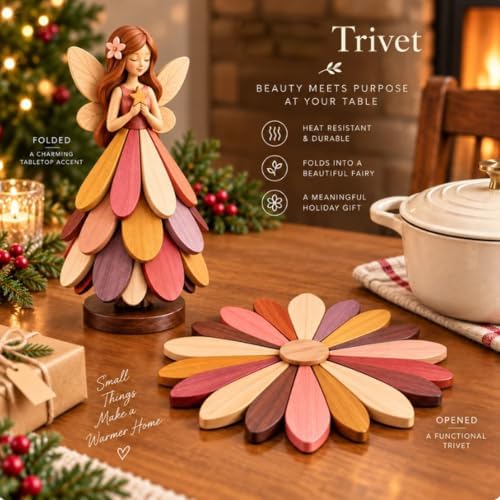 Fairy Bloom Trivet – Folding Fairy Décor & Heat-Resistant Table