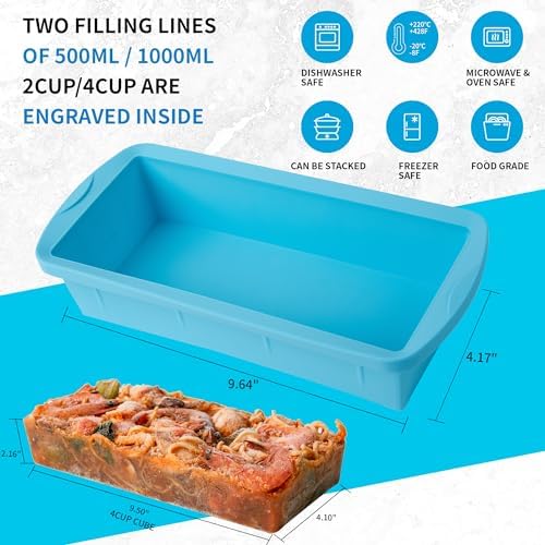 Silicone Freezer Tray with Lid 2 Pack Silicone Freezer Molds - Large