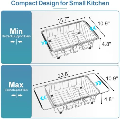 GSlife Stainless Steel Over-Sink Dish Drying Rack