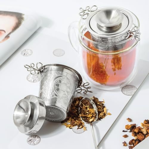 Luxury Tea Strainer Set - Stainless Steel Infuser with Diamond