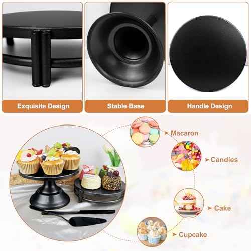 MACIFECI Cake Stand Set, Black Cake Stands For Dessert Table Including