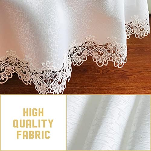 Lace Tablecloth Fabric Washable Off White 60x120inch