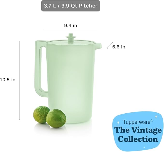 Tupperware Heritage 1 Gallon Pitcher in Mint, Dishwasher Safe and BPA Free - Image 3