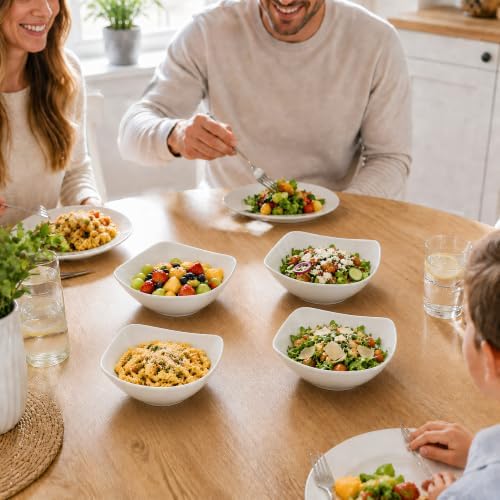 8’’ Porcelain Salad Bowls, Set of 4, 38 oz, Serving Bowls of Pasta
