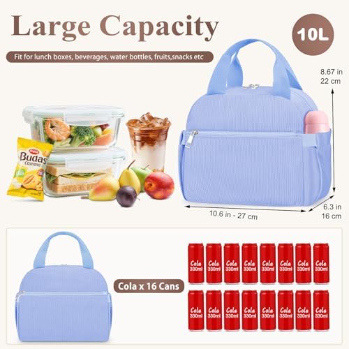 KUBYA Corduroy Insulated Lunch Bag, Large