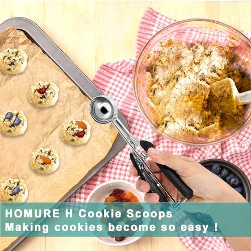 HOMURE H Cookie Scoop 4 Tablespoon, Size #16 Cookie Dough Scoop
