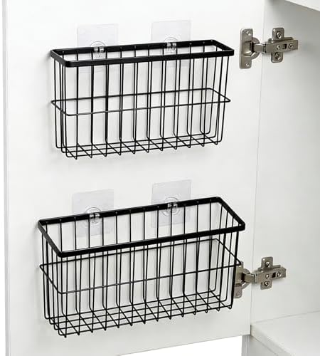 FAMNONE 2-Pack Adhesive Cabinet Door Organizer, 5.9" Inside Cabinet