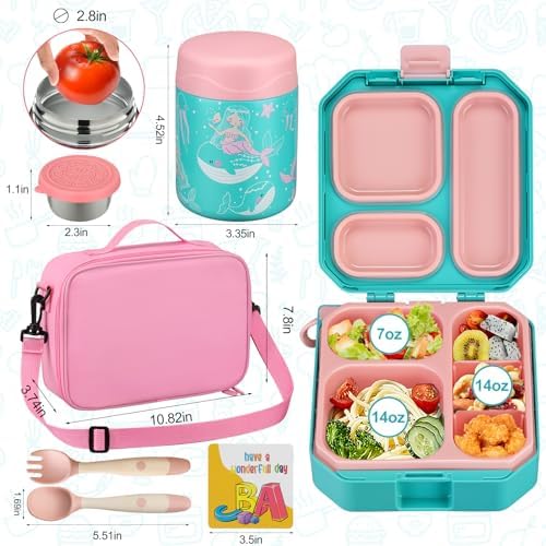 wiwens Bento Lunch Box for Kids with 12oz Soup Thermo Leak-Proof Lunch