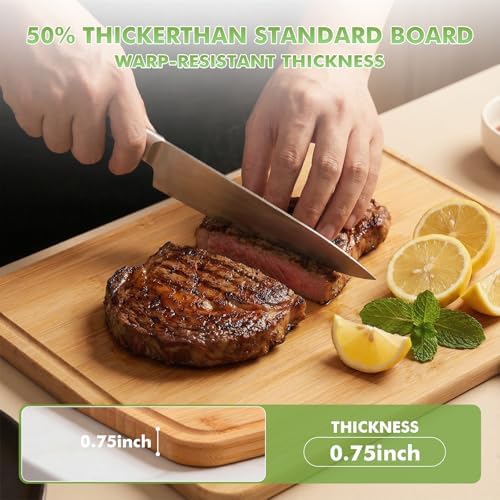 4-Piece Bamboo Cutting Board Set with Elevated Holder