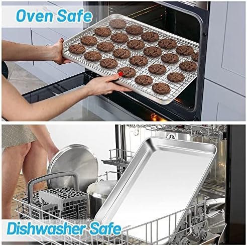 TeamFar Baking Sheet, 17.6"x 13" x 1" Stainless Steel Large Cookie