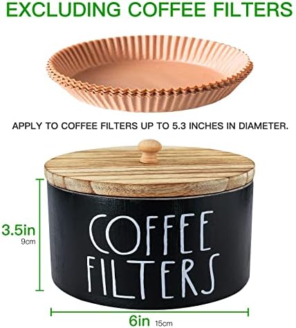 MINCORD Coffee Filter Holder Storage Container Dispenser with Lid &