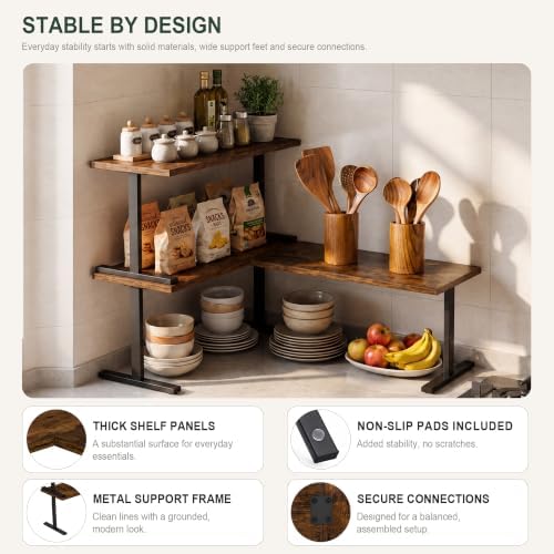 Golener Adjustable Stackable Countertop Shelf