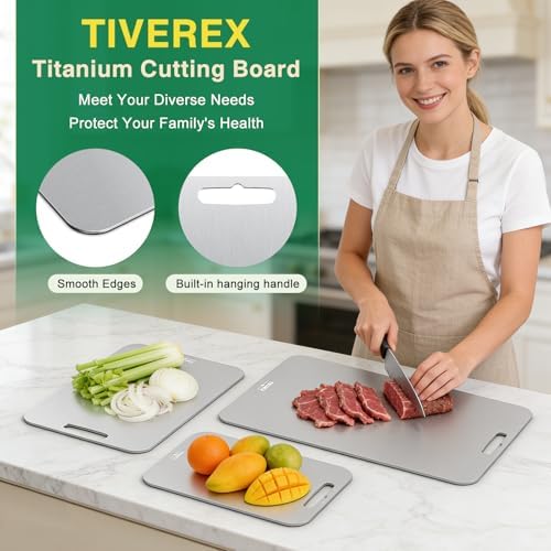 100% Pure Titanium Cutting Boards for Kitchen (9.7 × 5.7 inches)